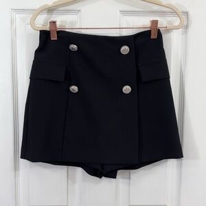 Zara black button sailor style skort